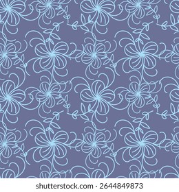 Colorful garden with flowers and leaves, Botanical seamless pattern, Vector background for for textile, fabric, wrapping paper, linens, wallpaper etc