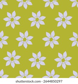 Colorful garden with flowers and leaves, Botanical seamless pattern, Vector background for for textile, fabric, wrapping paper, linens, wallpaper etc