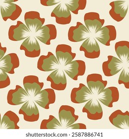 Colorful garden flowers on white background. Seamless vector pattern. Vintage print with inflorescences.