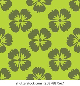 Colorful garden flowers on white background. Seamless vector pattern. Vintage print with inflorescences.