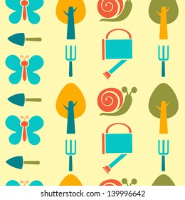 Colorful garden pattern. Vector illustration