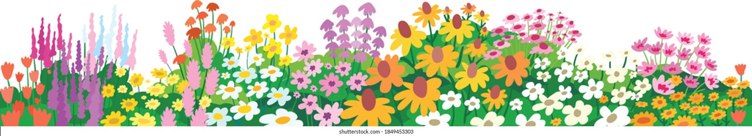 Polinateur de jardin coloré fleurs image vectorielle bordure