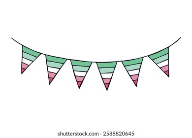 Colorful garland Abrosexual pride flag Happy pride day LGBTQ community Pride Month Vector hand drawn doodle for posters, stickers, logo, cards