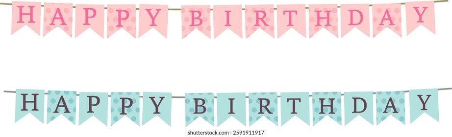 Colorful garland decoration Happy Birthday 