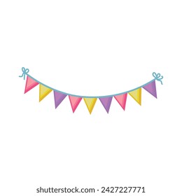 Colorful garland on white background