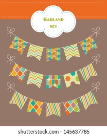 colorful garland set. vector illustration