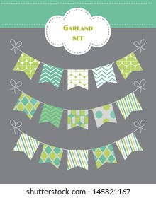 colorful garland set. vector illustration