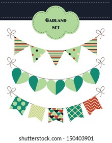 colorful garland set. vector illustration