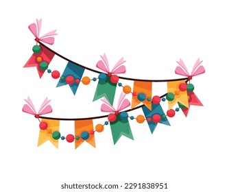 colorful garlands party banner vector illustration