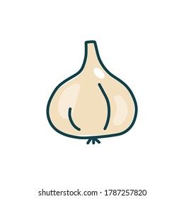 Colorful Garlic Clipart Cartoon. Garlic Vector Illustration.  Icon Sign Symbol