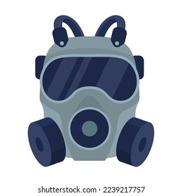 Colorful gas mask cartoon illustration. Respirator for breathing protection. Protection from smoke or chemicals. Healthcare, defense concept
