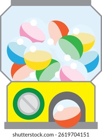Colorful Gashapon Machine Full of Surprise Capsules