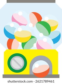 Colorful Gashapon Machine Full of Surprise Capsules