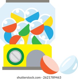 Colorful Gashapon Machine Full of Surprise Capsules