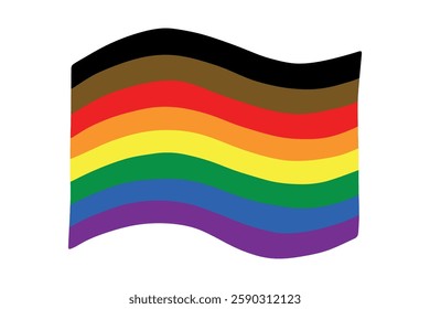 Colorful Gay pride flag Happy pride day LGBTQ community Pride Month Vector hand drawn doodle for posters, stickers, logo, cards