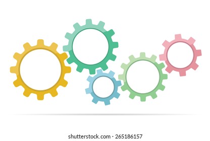 colorful gear diagram process vector 