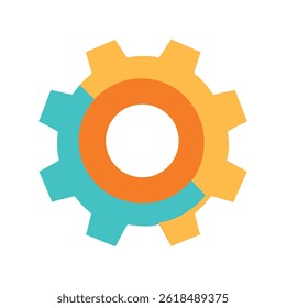 Colorful Gear Icon Illustration Design