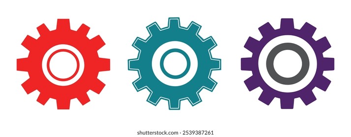 Modelo de design de pacote de ícones de engrenagens vetoriais abstratas