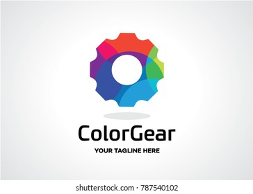 Colorful Gear Logo Template Design Vector, Emblem, Design Concept, Creative Symbol, Icon