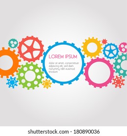 Colorful Gears Abstract Background - vector EPS10