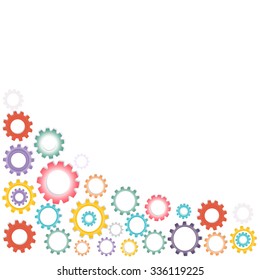 Colorful gears endustrial background vector.