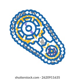 colorful gears fidget toy doodle icon sketch vector. colorful gears fidget toy sign. isolated symbol illustration