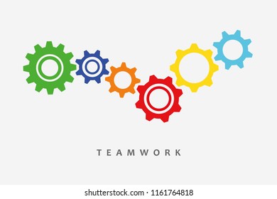 colorful gears idea teamwork vector illustration EPS10