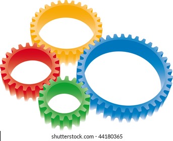 colorful gears set
