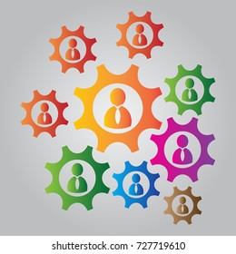 Colorful Gears teamwork concept.