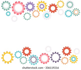 Colorful gears vector endustrial background