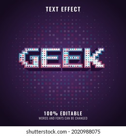 Colorful Geek Halftone Retro Pixel Text Effect