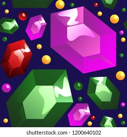 Colorful gemstone vector seamless patern