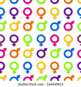 Colorful gender icon seamless pattern.