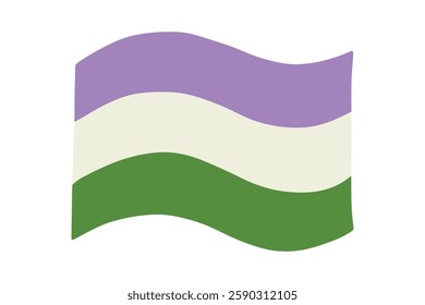 Colorful Genderqueer pride flag Happy pride day LGBTQ community Pride Month Vector hand drawn doodle for posters, stickers, logo, cards