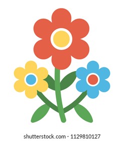 
Colorful generic flowers, decorative element 
