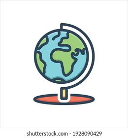 Colorful geography globe icon, Vector illustration