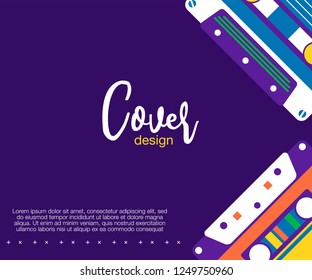 Colorful geometric 80's background