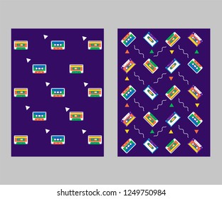 Colorful geometric 80's background