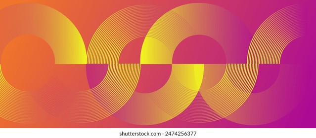 Colorful geometric abstract background. Circle shape and lines graphic design. Geometric pattern. Modern elements. Suit for brochure, presentation, wallpaper, poster, banner, cover, flyer, website 