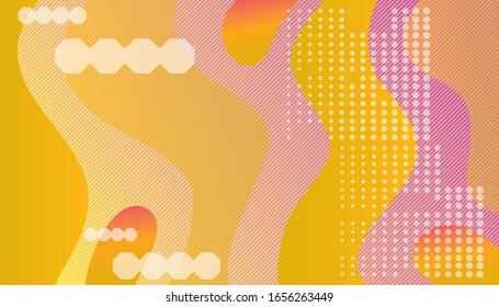 Colorful geometric abstract background. Fluid shapes composition. Contrast colors. Waves and drops.