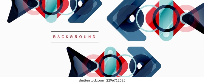 Colorful geometric abstract background. Minimal triangle and square shapes composition