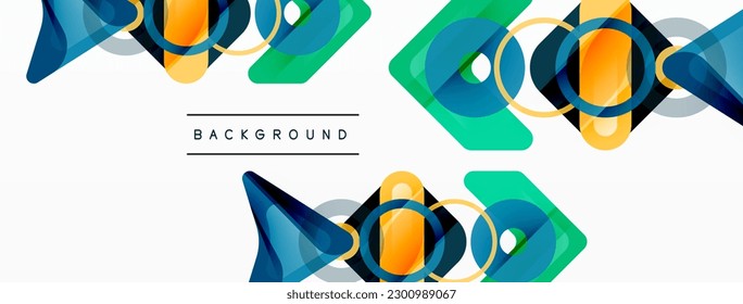 Colorful geometric abstract background. Minimal triangle and square shapes composition
