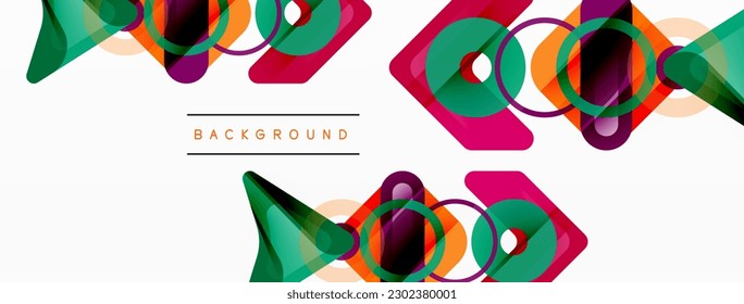 Colorful geometric abstract background. Minimal triangle and square shapes composition