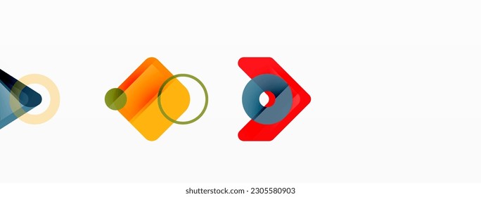 Colorful geometric abstract background. Minimal triangle and square shapes composition