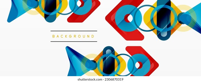 Colorful geometric abstract background. Minimal triangle and square shapes composition