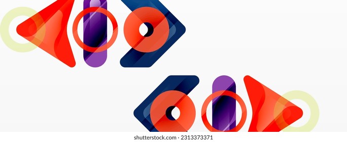 Colorful geometric abstract background. Minimal triangle and square shapes composition
