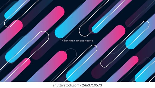 Colorful geometric abstract background overlap layer on dark space with rounded shape decoration. Modern graphic design element lines style concept for web banner, flyer, card, cover, or brochure