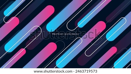 Colorful geometric abstract background overlap layer on dark space with rounded shape decoration. Modern graphic design element lines style concept for web banner, flyer, card, cover, or brochure