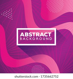colorful geometric abstract background with waves pink color vector illustration design