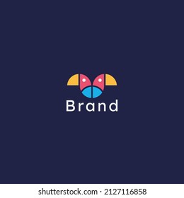 Colorful geometric abstract bird logo, very futuristic and sophisticated.